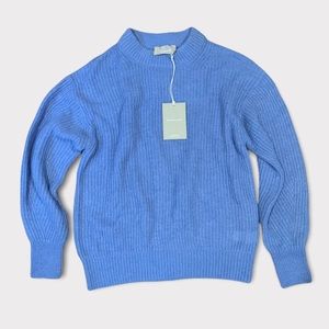 EVERLANE blue alpaca sweater new with tags. small. 21” across chest. 23” long